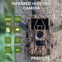Cámara de Caza Infrarroja para Exteriores 8K Video 60MP, Cámara de Rastreo con Tarjeta SIM 4G HD, GPS, Aplicación, iCloud, Visión Nocturna Inalámbrica PR801LTE