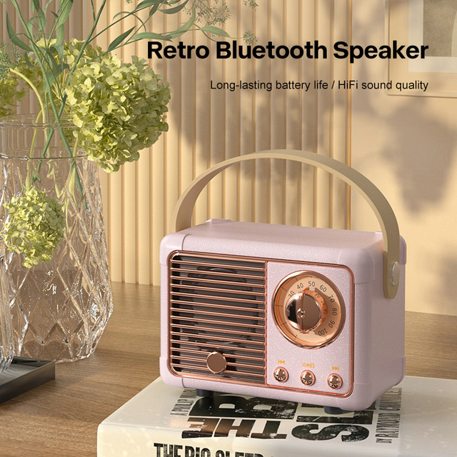 RTS Creative Retro for 5.3 Speaker TF/USB/AUX Support Display Screen Portable Mini Stereo Music Player for Home Theatre