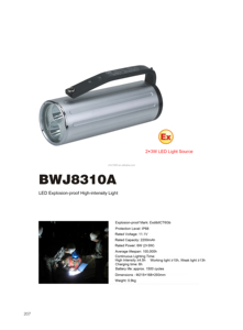 Lampe torche LED antidéflagrante, étanche IP68, faisceau réglable, en alliage, rechargeable, 2200mAh, haute intensité, charge USB, 10h - Product Image 2