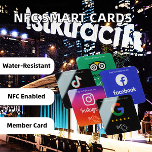 Thẻ danh thiếp không tiếp xúc <span class=keywords><strong>NFC</strong></span> chống nước 13.56 MHz dành cho khách sạn, doanh nghiệp, mạng xã hội & đánh giá Google, tương thích với NTAG215 - Product Image 3