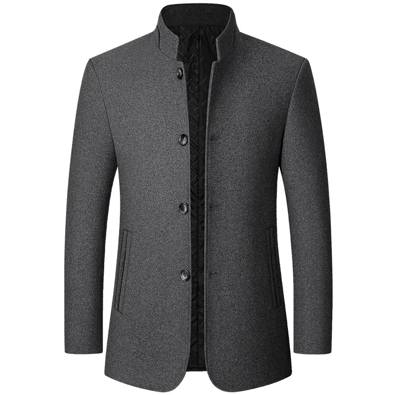 Autumn winter 2022 new men's jacket wool wool coat stand collar wool coat casual men's wear