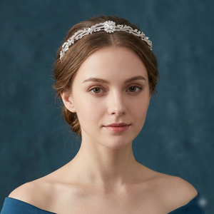 <span class=keywords><strong>Couronne</strong></span> de mariée de style vintage euro-américain à double couche avec strass, exquise pour concours de beauté, en alliage et pierres de cristal - Product Image 1