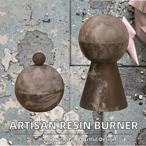 Boîte à brûleur de bakhoor en résine artistique faite à la main, encens oud, résine époxy, madkhan mubkhar, grande taille, pour mariage, maison, bureau - Product Image 2