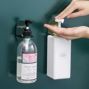 Distributeur de savon liquide mural simple, support de pompe manuelle en plastique pour salle de bain, gel douche, shampoing, désinfectant pour les mains - Product Image 1