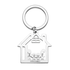 אישית מאסטר מותאם אישית משפחה שמות בית חדש בית הבית הראשון נע Realtor סגירה חנוכת בית Keychain