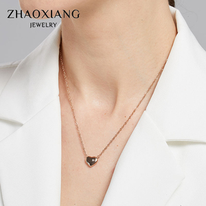 Colliers Cœur au Design Simple pour Femmes, Breloques Cœur Solitaire en Acier Inoxydable Doré, Bijoux Romantiques pour Femmes, Fabrication de Bijoux - Product Image 2