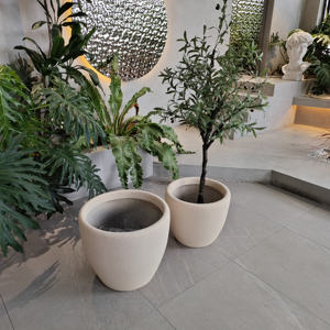 Jardinière Circulaire en Fibre de Verre Personnalisée, Style Ferme Rustique Traditionnel, avec Trou de Drainage, Écologique et Légère - Product Image 3