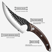 Couteau de Chef Serbe en Acier Inoxydable Forgé à la Main de 6 Pouces, Couteau à Viande de Boucher Viking, Couteaux de Cuisine d'Extérieur – Vente en Gros Personnalisée