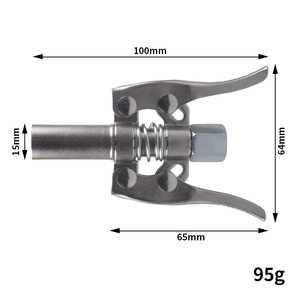 Double Handle Locking Pliers Grease Gun Nozzle 15mm Steel Manual Coupling Connector Adapter 95g - Product Image 1