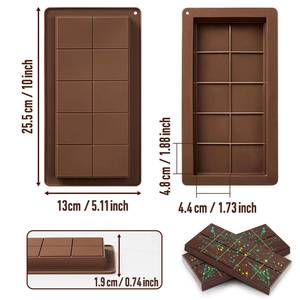 MUYULINS Dubai Chocolate Mold, deep and thick <b>silicone</b> mold, used for filling large chocolate candy bars - Product Image 5