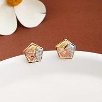 Boucles d'oreilles clous YTJX pour femmes, design tricolore, mini-boucles d'oreilles tendance, bijoux de qualité, vente en gros, accessoires de tous les jours