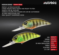 Vente en gros Leurre crankbait minnow 85mm 15g, leurre de pêche artificiel dur, action de nage réaliste, pour eau douce et achigan