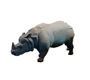 Çocuklar için hayvan oyuncaklar rhinoceros saç sığır plastik süsler vahşi hayvan modeli anti-gerçek sığır ısmarlama oyuncaklar