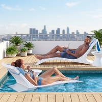 Chaise longue d'extérieur inclinable en PE, transat de piscine résistant aux intempéries, logo personnalisé OEM, fabrication en usine