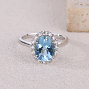 Anillo de Compromiso de Oro Blanco de 18K con Diamante Natural de Corte Ovalado, Joyería Fina para Mujer, Uso Diario, Venta al Por Mayor, Entrega Rápida - Product Image 4