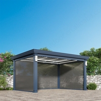 Pergola Bioclimatique Moderne en Aluminium avec Télécommande Étanche, Anti-Neige, à Lames Motorisées, Revêtement Poudré, Tailles 3x3, 3x4, 4x3, 6x4