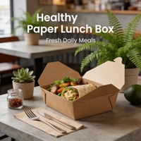 Boîtes à lunch en papier durables, contenants alimentaires sans BPA pour les voyages, les pique-niques, solution de repas portable et éco-responsable