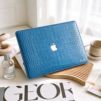 Étui rigide en cuir de crocodile marron à imprimé léopard Yihe pour MacBook Air 2022 A2681 Macbook Pro