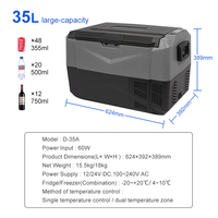 Nouveau design, réfrigérateur portable de camping pour voiture, 45 litres, 12V, triple tension, mini réfrigérateur à compresseur, congélateur à double zone