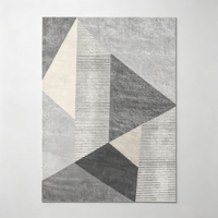 Ikat-Muster Polyester-Teppich mit Linien-Gitter Großflächige Teppiche Kristallvelours Modern für Wohnzimmer & Schlafzimmer
