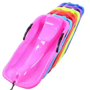 Multi Colors Portable Plastic Durable Snow Sleds Tubes Outdoor Winter Sand Sleds Snow Sleds with Pulling Rope for Kids Adult