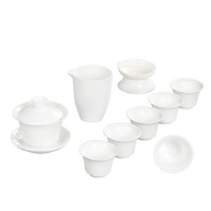 Dehua Gaiwan Travel High White Kung Fu <b>Tea</b> Set Porcelain With Lid Home Use Gift <b>Box</b> Customizable Logo New Chinese Style - Product Image 4