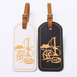 Trip Airport Flight Travel Gifts Custom logo Embossed PU Vegan Leather Luggage Travel Tag - Product Image 5