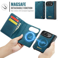Étui de téléphone avec charge sans fil CaseMe pour iPhone Duo, portefeuille en cuir pliable, étui pour téléphone portable avec porte-cartes de crédit pour iPhone Duo, étui avec support