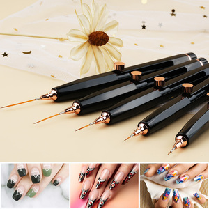 Nouvelle conception brevetée, manche en acrylique noir, pinceau de précision pour manucure en poils de Kolinsky/synthétiques, ensemble de pinceaux à ongles rétractables - Product Image 3