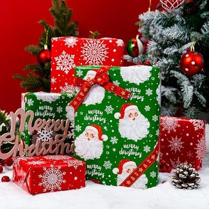 Christmas Wrapping <b>Paper</b> Red Green Double Side Wrapping <b>Paper</b> Santa Claus Snowflake <b>Pattern</b> Christmas <b>pattern</b> wrapping <b>paper</b> - Product Image 2