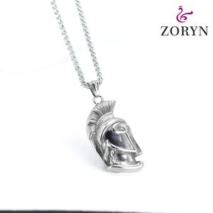 Colgante de Casco de Guerrero Espartano de Acero Inoxidable, Joyería de Moda Gótica, Oculta, Vikinga, Griega Antigua, de Acero de Titanio para Hombres - Product Image 3