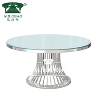 Mesa de Comedor Redonda con Pedestal Cónico, Tapa de Vidrio Templado con Acabado Espejo en Acero Inoxidable Dorado para Eventos de Boda