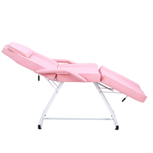 Tempat Tidur dan Kursi Salon Kulit Portabel Warna Pink untuk Pijat Spa, Perawatan Bulu Mata, dan Perawatan Wajah - Product Image 2