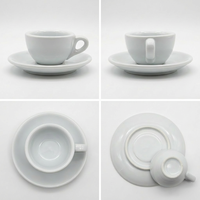 Mini tasse à café latte en céramique épaisse, gobelet à cappuccino 50 ml, ensemble tasse et soucoupe à expresso avec logo personnalisé pour cadeaux