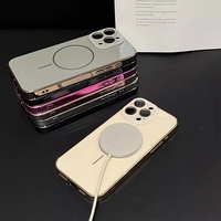 Coque antichoc électroplaquée avec pare-chocs en verre trempé et dos magnétique pour iPhone 16 Pro Max, compatible également avec iPhone 15, 12, 13, 14 Pro Max