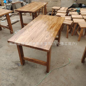 Mesa de madera de olmo estilo chino, rectangular, de madera maciza, tablero grande para uso en oficina. - Product Image 4