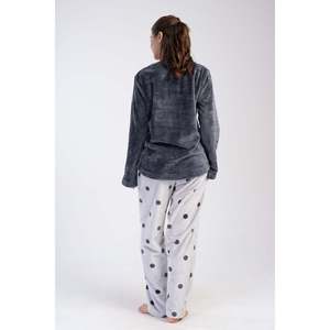 KADIN SOFT XXL O YAKA UZUN KOL ETEGI OVAL CEPLI PIJAMA TAKIM - ฟูเม่ - ฟูเม่ - Product Image 4