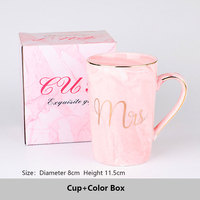 Coffret Cadeau de Tasses/Mugs à Café en Céramique Marbrée Créative, Style Nordique, Personnalisé pour Mariage, avec Emballage Boîte