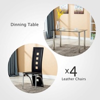 Ensemble de table à manger en métal en verre trempé carré de style européen de haute qualité Design moderne écologique pour la maison
