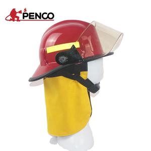 ショール付き赤と黄色のアメリカのハーフフェイス消防消防消防士ヘルメット - Product Image 1