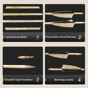 Flèches en carbone de haute qualité 6,2 mm ID 32 pouces, rectitude ±0,003 pouces, plumes de dinde, spine 300-600, pour <span class=keywords><strong>arc</strong></span> recurve de chasse - Product Image 3