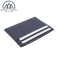 Dompet Tipis Minimalis Modern Mount Yanzhi Siap Kirim, Kulit Asli Mewah, Anti RFID, Tempat Kartu Kredit, Slot Kartu 30MM