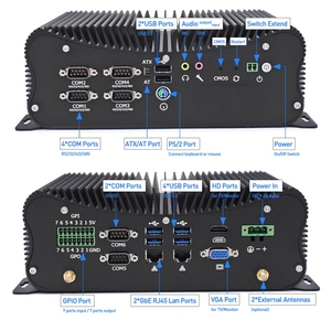 Mini PC Sin Ventilador, Core I7 10510U/I5 10210U/8250U X86, Computadora Robusta, 2*DDR4, 6*COM, 8*USB, GPIO, LPT, <span class=keywords><strong>PS</strong></span>/2, HD+VGA, 4G WiFi, <span class=keywords><strong>Firewall</strong></span> - Product Image 4