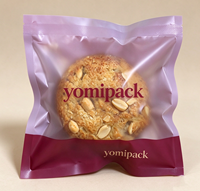 Emballages alimentaires flexibles personnalisés transparents à trois côtés thermosoudés pour biscuits, sachets individuels pour biscuits avec logo