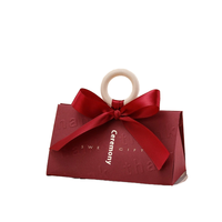 Triangle de couleur champagne créatif boîte à bonbons de mariage bague de fiançailles en bois de mariage Souvenir fil de queue de poisson matériaux recyclés
