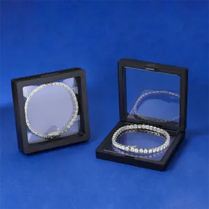 Женские украшения VVS Moissanite Diamond кластерный Теннисный браслет с покрытием из белого золота 925 пробы Теннисный браслет-цепочка