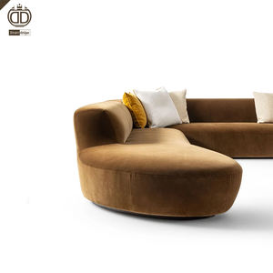 Juego de sofás de calidad en forma de L curvo grande seccional italiano de lujo I <span class=keywords><strong>Villa</strong></span> minimalista sofás de terciopelo para el hogar de lujo - Product Image 1