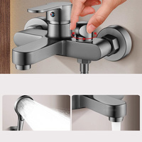 Robinet de salle de bain mural monocommande en laiton contemporain, avec douchette à jet pluie, ensemble mitigeur de douche - Meilleures ventes
