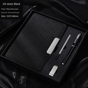 2025 coffret cadeau pour ordinateur portable vente en gros de luxe personnalisé impression de logo couverture rigide en cuir PU agenda ensemble de cahiers avec stylo - Product Image 5