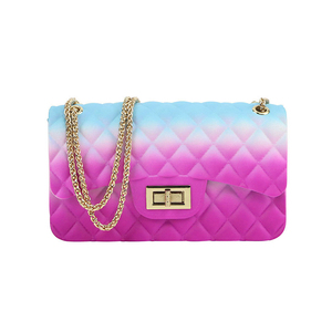 <span class=keywords><strong>Las</strong></span> mujeres dulces de cadena de hombro bandolera Venta caliente Arco Iris bolsa gelatina - Product Image 2